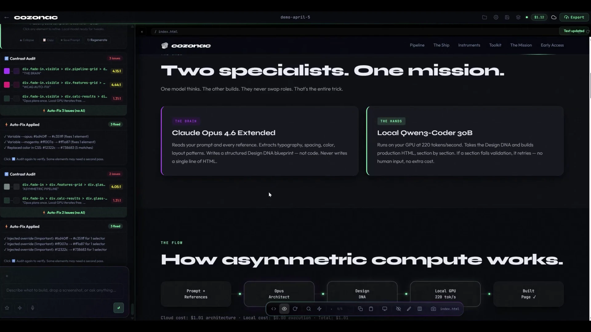 Cozonac element editing and preview detail