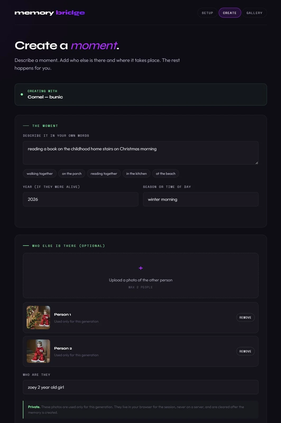 Memory Bridge implemented product interface